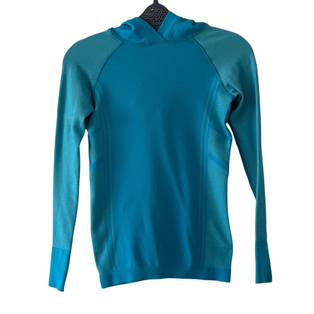 Athleta Womens Turquoise Hooded Pullover Hoodie XS‎